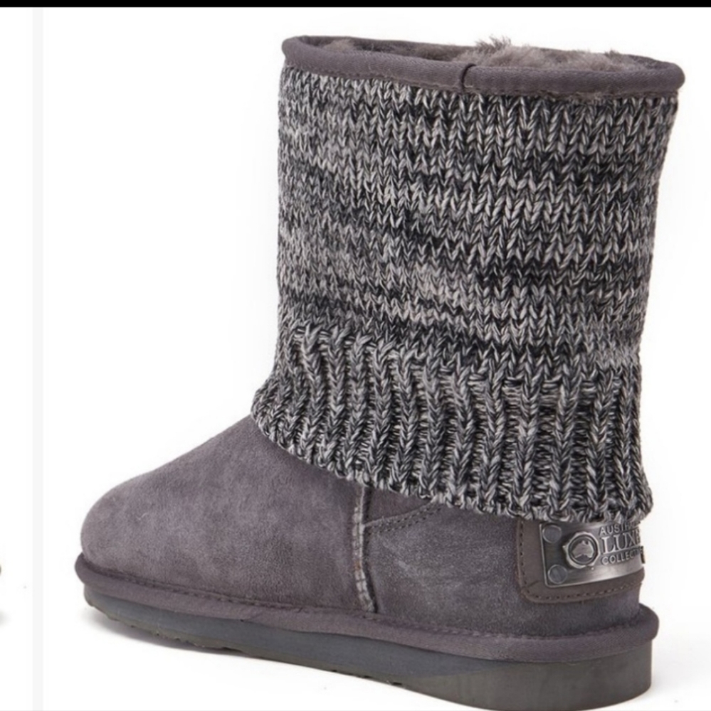 Australia Luxe Collective Fame Short Suede Sweater Knit Designer Boot Size 9 235